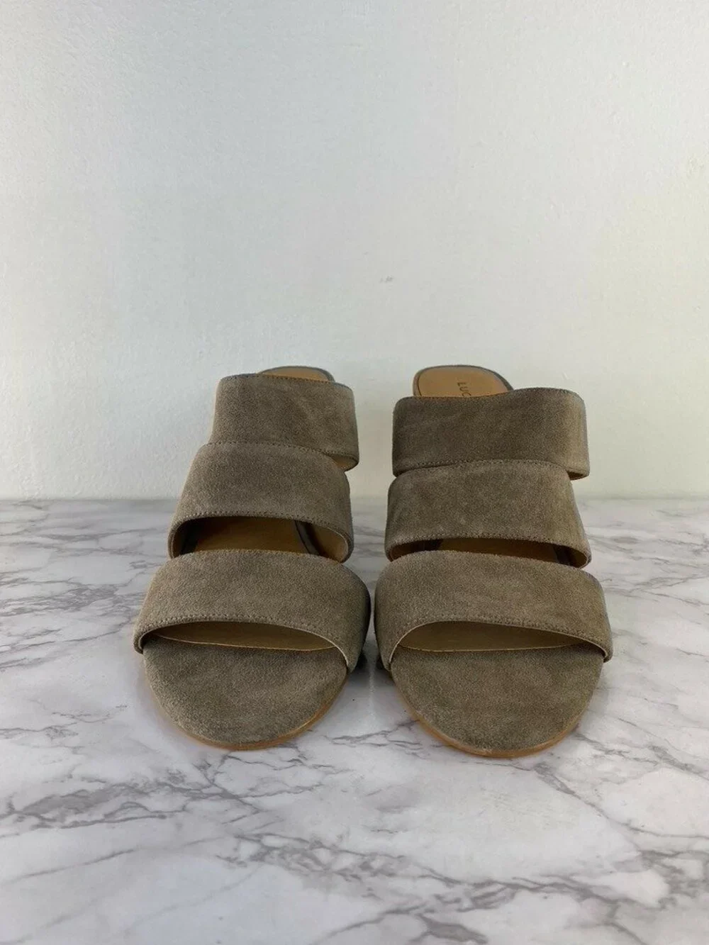 Lucky Brand Women's Minna Brindle  Suede Chunky Heel Mule Sandals - Size 11 M